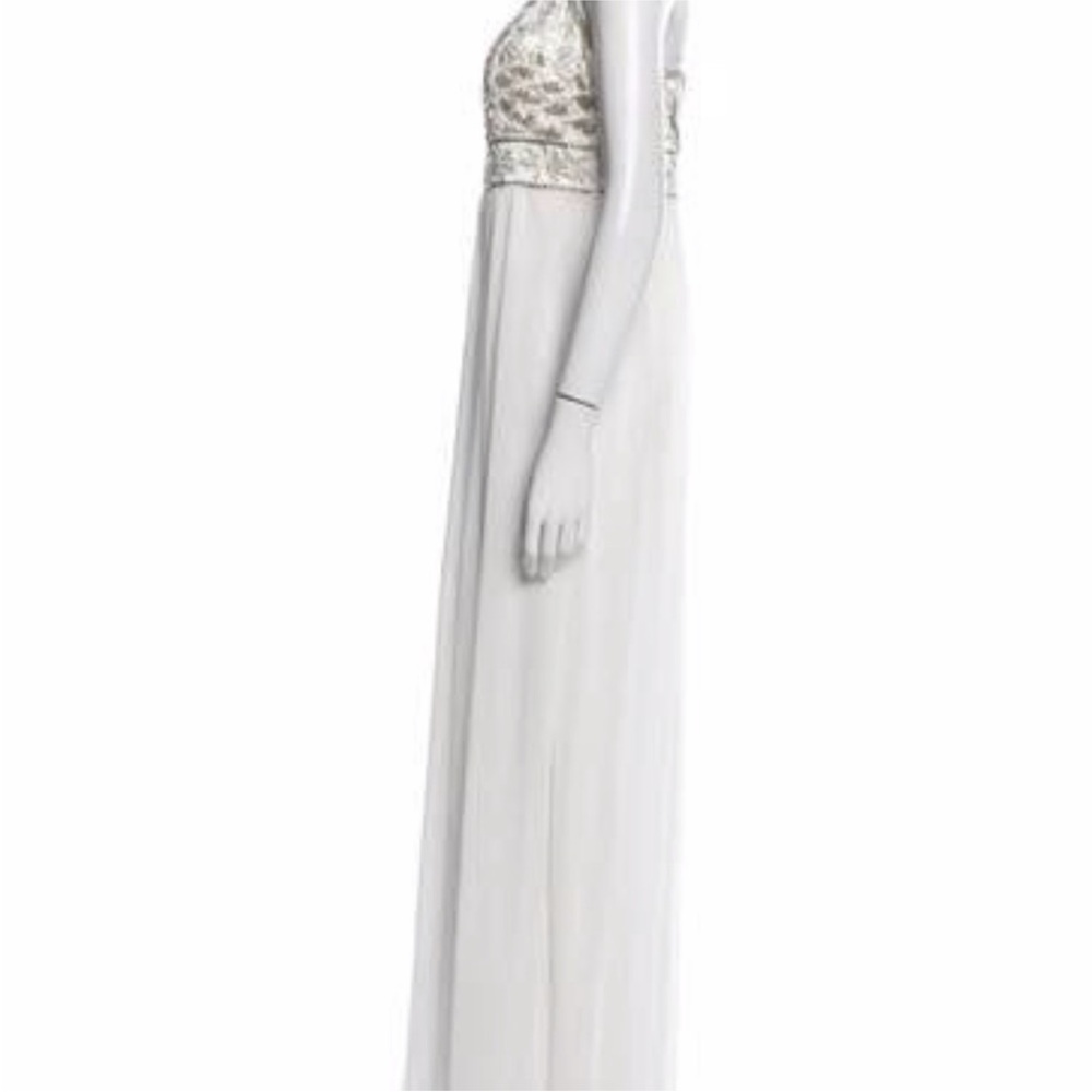 Sue Wong  Grecian White Beaded Elegant Evening Gown, Size XS - Picture 3 of 16
